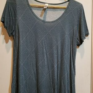 Lularoe Classic T, M, grey and blue-green